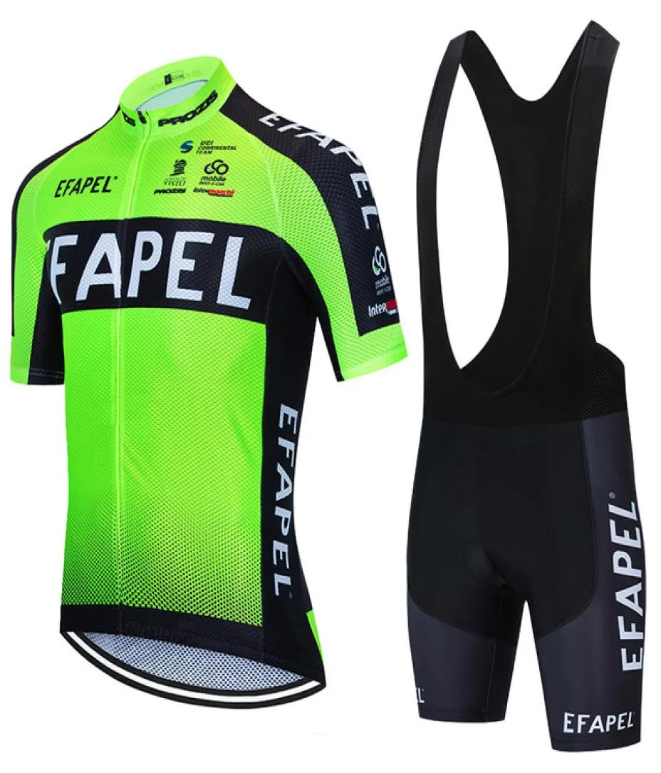 2022 Fluo Green EFAPEL CYCLING TEAM Jersey Bike Pantaloni Abbigliamento Ropa Ciclismo Uomo Estate MTB PRO Ciclismo Maillot Shorts Suit9855482