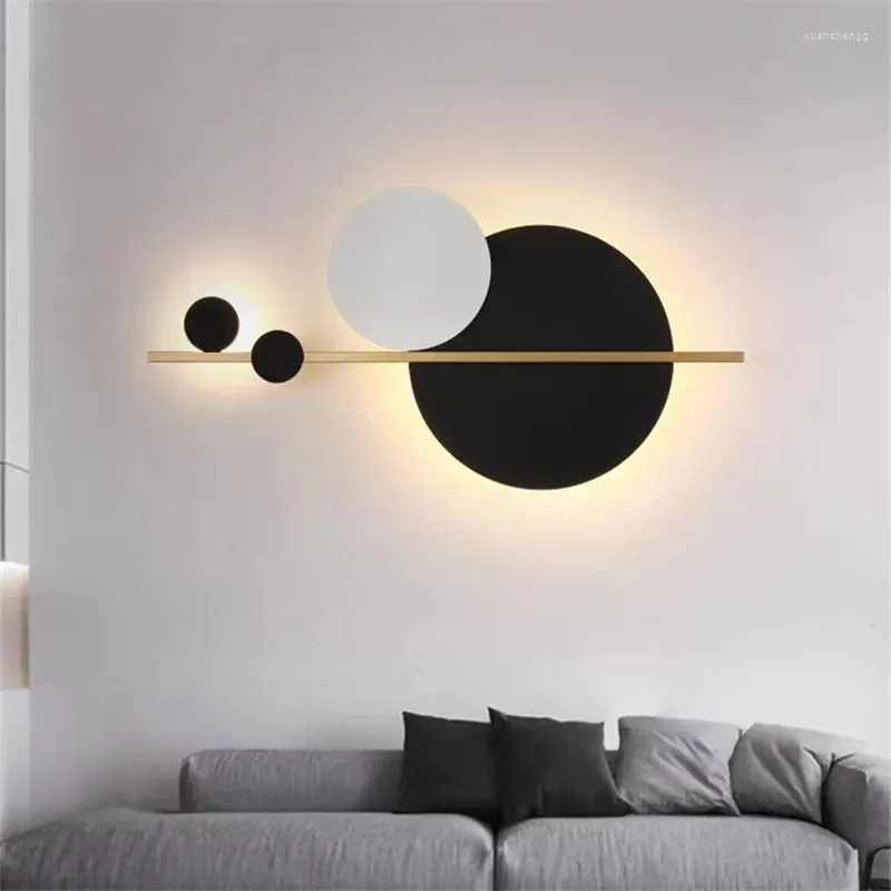 Wall Lamps Post Modern Lamp Nordic Art Circle Bedside Led Round Decor Light Parlor Kitchen Study Aisle Backgrund Nightstand