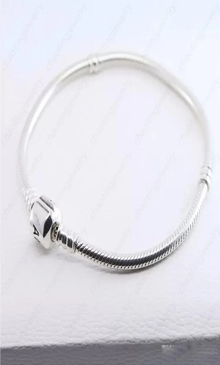 Venta al por mayor de pulseras de plata de ley 925, cadena de 3mm compatible con brazalete con cuentas P, regalo de joyería DIY para hombres y mujeres 5619416