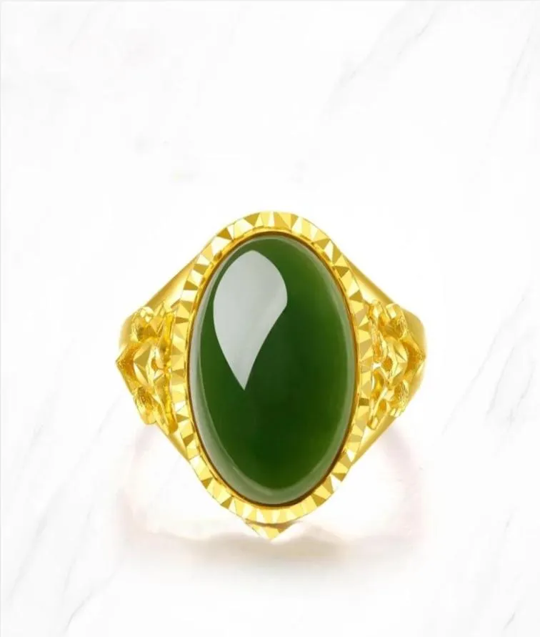 Vergoldeter Nationalstil mit Hetian-Jade-Ring, eingelegten Jade-Chrysopras-Ernährern, die verstellbaren, innovativen Schmuck öffnen51480658449436