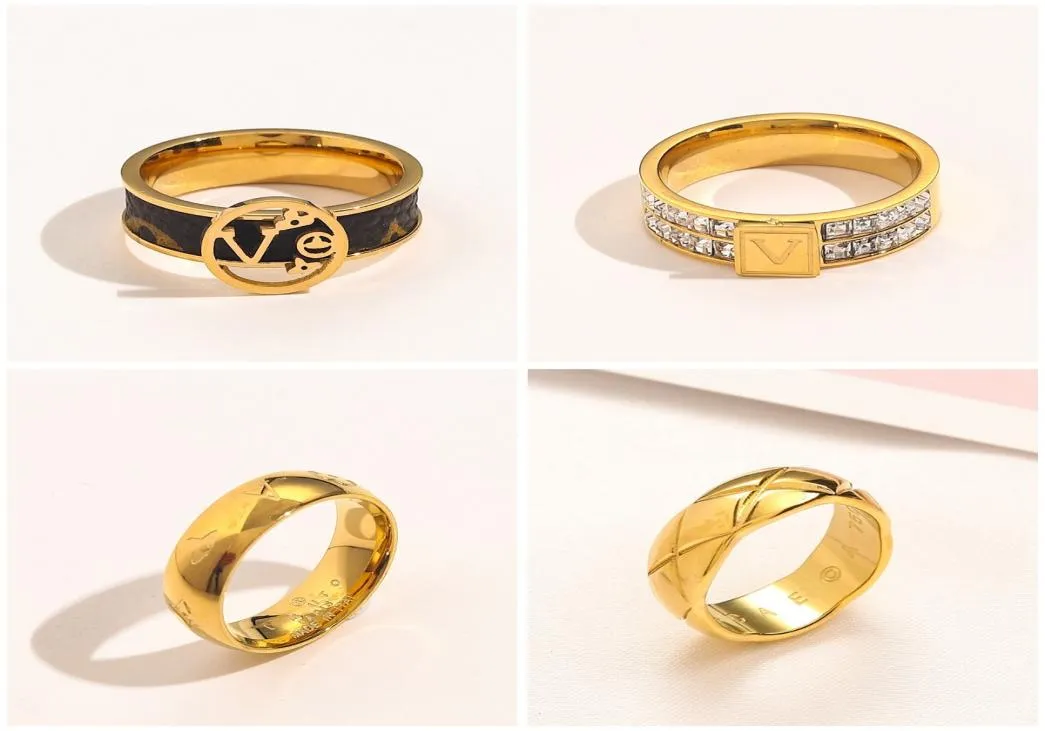 Luxus -Designer Ring Fashiond Schmuck Goldplated Kupfer Diamant Alphabet Liebesring Marke Accessoire Geschenkschraubringe für FOR3025577