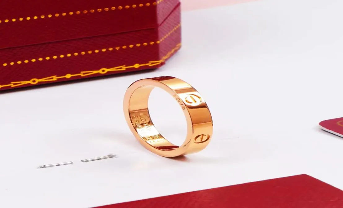 4mm 5mm titânio aço prata amor anel homens e mulheres rosa ouro prata cristal diamante jóias para amantes casal anéis presente tamanho 51177423