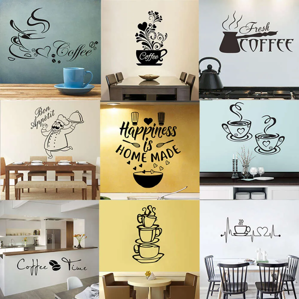 Décal Cuisine Personnalisé - Sticker Mural Tasse à Café - Neuf