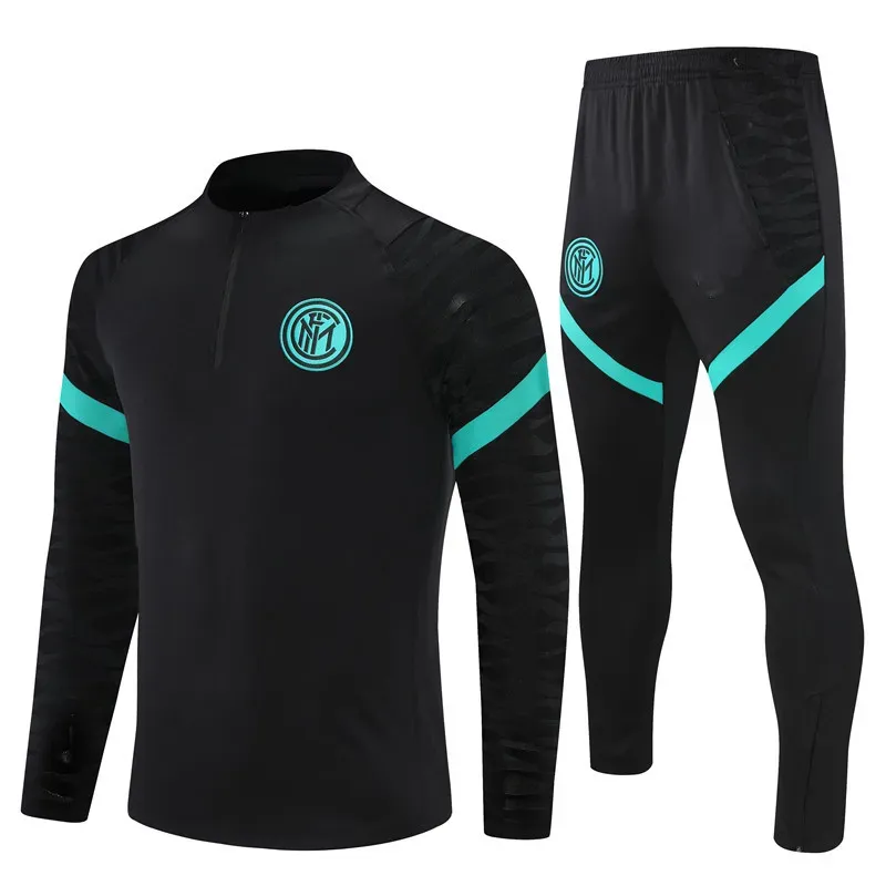 22 23 24New Inter Traje de entrenamiento de fútbol Chaqueta Chándales Chandal Futboll 22/23 Traje de entrenamiento de manga corta DE PIE Hombres Aad Kids Kit