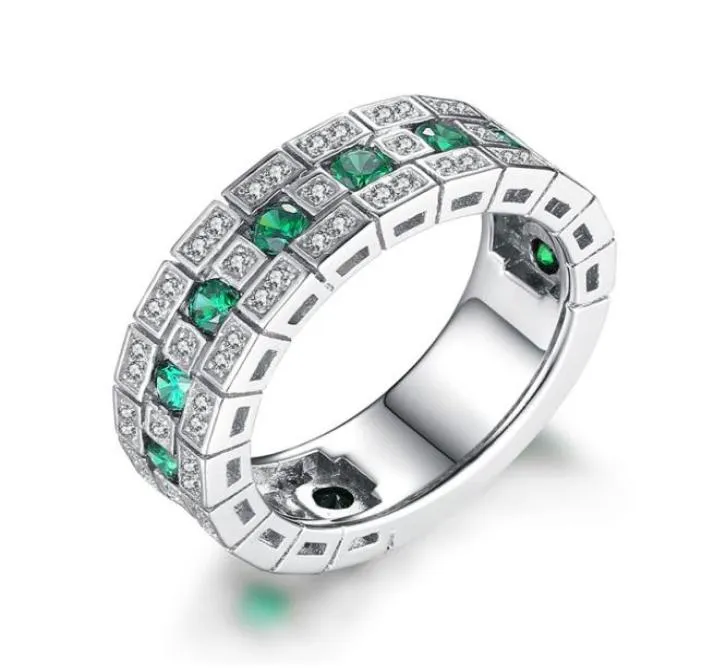 2022 Ins Eheringe Top Verkauf Vintage-Schmuck 925 Sterling Silber Füllung Smaragd 3A Kubikzircon CZ Diamant Party Versprechen Frauen Me2192648