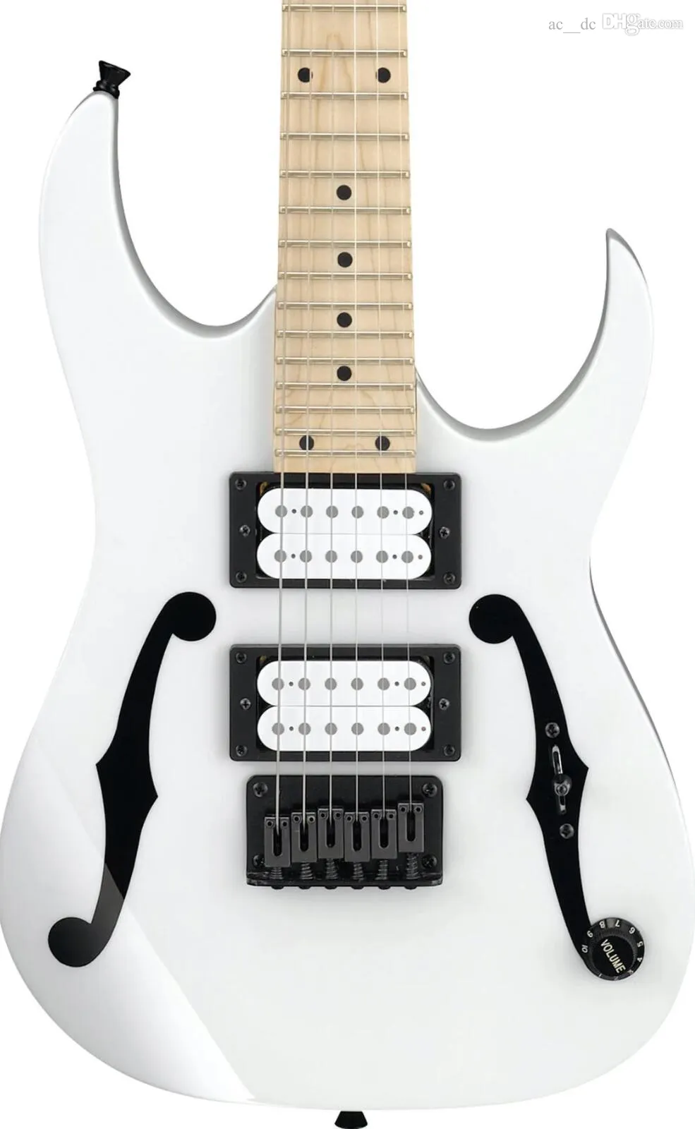 Rzadko PGM Paul Gilbert White Electric Electric Ironic F Graphic Black Hardware HH Pickups Hardtail Bridge