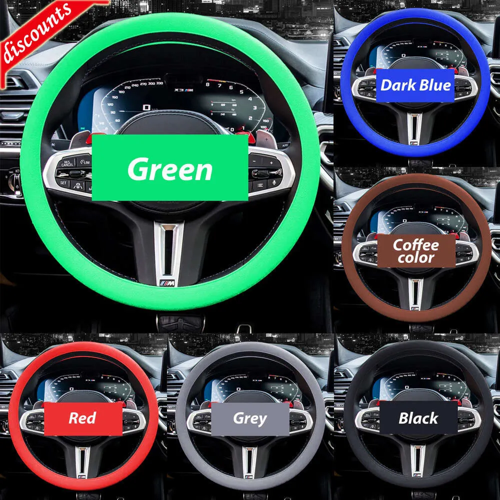Nowa kierownica obejmuje silikonową koło kierownicy elastyczna okładka rękawiczka tekstura multi kolor uniwersalna dekoracja auto obejmuje wewnętrzne akcesoria