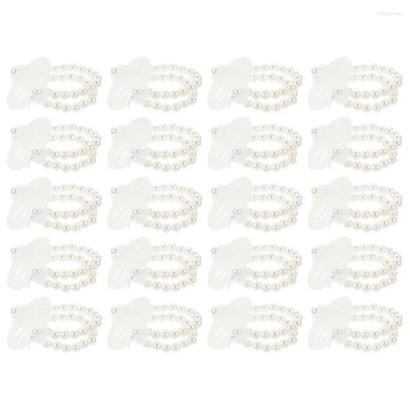 Clips para el cabello, 20 Uds., muñequeras con perlas, pulseras con ramillete, suministros sin boda, pulsera de Abs, ramilletes para novia y dama de honor