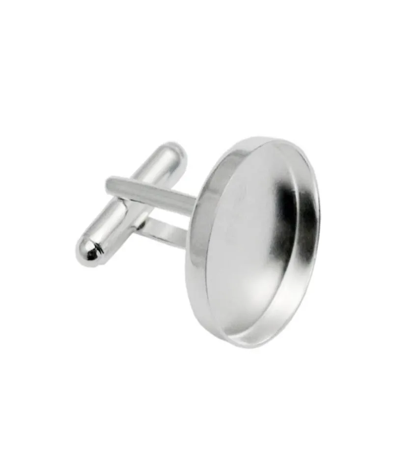 Boncuk Katı Gümüş Kufflink Boşluklar 20mm Yuvarlak Çerçeve Tepsisi Boşluklar DIY CUFFLINK Bulguları Erkekler İçin Düğün Partisi Hediyeleri 336245881148