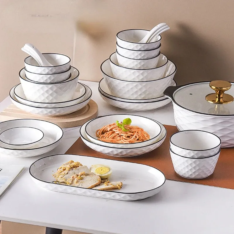 Plats assiettes poisson Dessert porcelaine dîner ensemble nourriture vaisselle chargeur assiette ensembles Sushi Snack Platos De Cena ustensiles De cuisine 231213