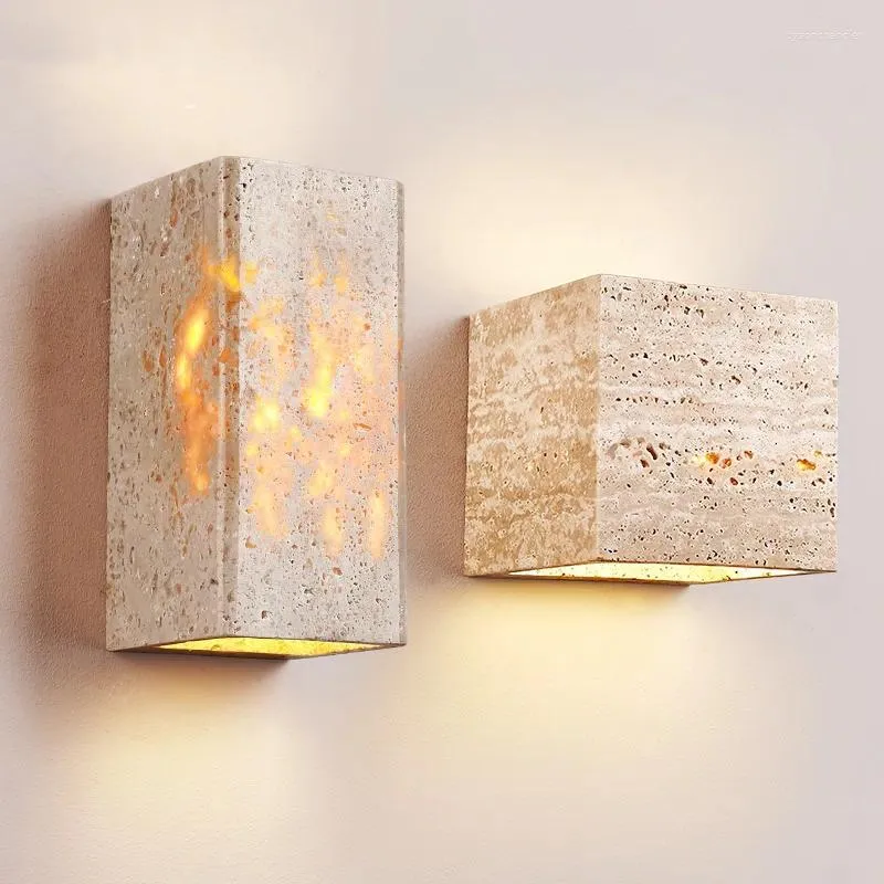 Wall Lamps Japanese Style Yellow Cave Stone Lamp Outdoor Garden Corridor Waterproof Courtyard Light Villa Indoor Household Use