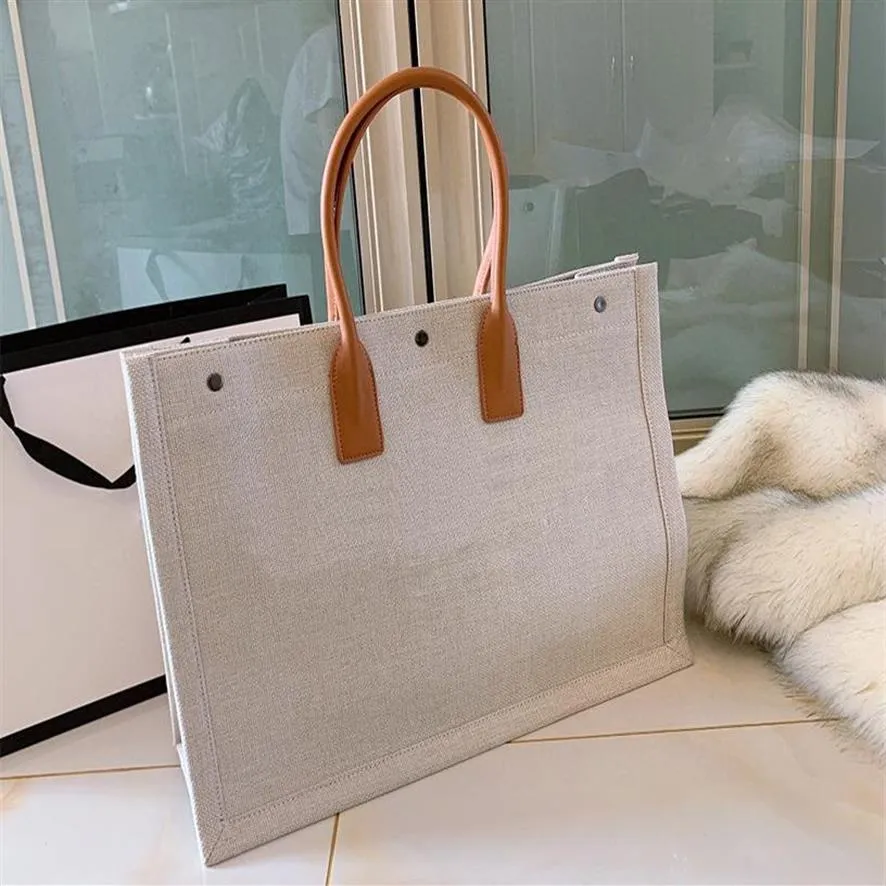 Kobiet torebki Rive gauche torba na zakupy torebka torebka Wysokiej jakości moda lniane duże torby plażowe luksusowe designerskie torby podróżne 222W