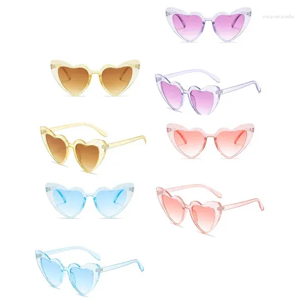Солнцезащитные очки женские сексуальные кошачий глаз сердце любовь ретро большая оправа личность UV400 защита очки анти-синий свет