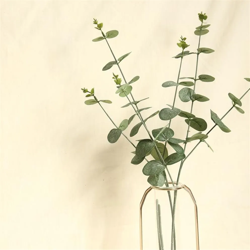 65cmシミュレーション花ユーカリ人工植物緑のユーカリの葉の結婚式の花の家の装飾atificial285h