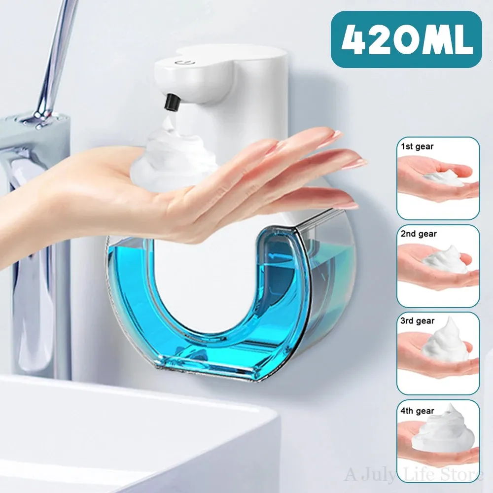 Distributeur de savon mural rechargeable à ventouse, sans perçage, pour