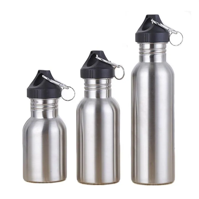 350 500 750 ml roestvrijstalen drinkwaterfles Buiten reizen Sport Rijden Brede mond Drinkflessen Ketel Outdoor Tools3054