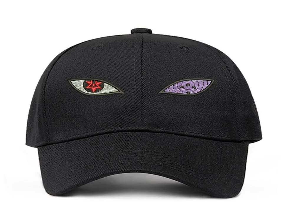 Новая хлопковая кепка в стиле аниме Учиха Саске Шаринган Риннеган с глазом, бейсболка для мужчин и женщин, уличная одежда в стиле хип-хоп, шляпа для папы8515312