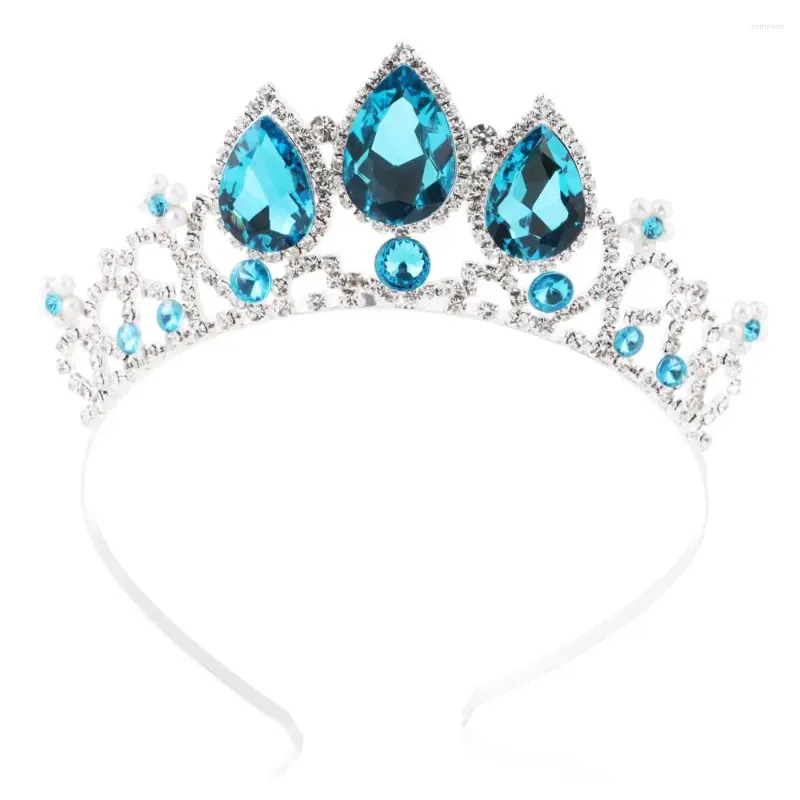 Hårklipp kristallprinsessan krona för flickor strass tiara pärla pannband födelsedag flicka mode smycken