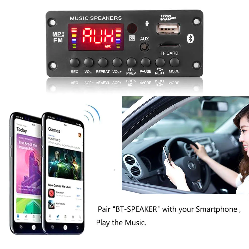 Новый Автомобильный Комплект Bluetooth 2*25 Вт 7 15 В 50 Вт Усилитель  Автомобильный MP3 Плеер Декодер Плата Bluetooth 5,0 USB Модуль Записи  Поддержка Громкой Связи FM AUX Рекордеры От 322 руб. | DHgate