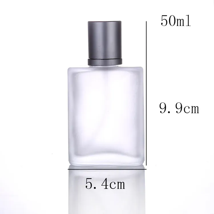 wholesale Flacons de pulvérisation en verre rechargeables transparents givrés 50 ml avec pulvérisateur de brume pour parfum aromathérapie ZZ