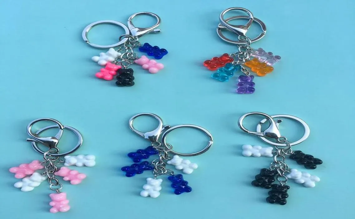 Keychain Gummy Keychain Flatback Resin Pendant Charms Colorful à main sac à main pour femmes hommes Fashion Animal Keyder Holder2705613