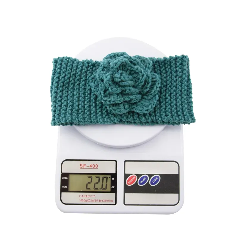 Winter Warm Baby Turban Knitted Wool Headbands Fashion Crochet Flower Headwear Girls Hair Accessories Newborn infant floral Headwrap M3054