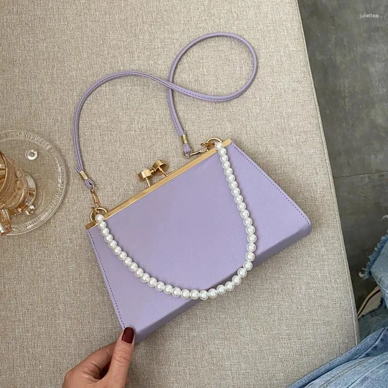 Evening Bags Bead Design Summer Crossbody For Women 2023 Handle Clip Sweet Girl Shoulder Handbags Party Clutch Bag Sac Purse