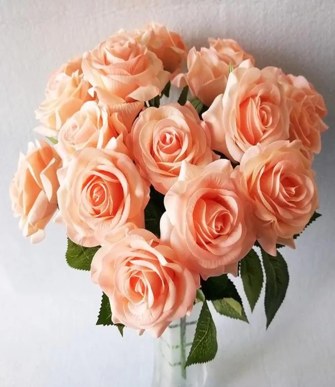 Искусственный цветущий цветок розы, декор для дома и сада, вечерние искусственные цветы, свадебные украшения, 45 см, разные цвета на выбор5817223