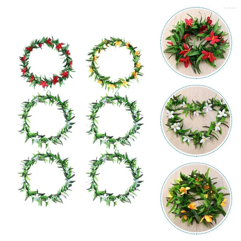 Decorative Flowers Artificial Garland Hawaiian Lei For Adults Flower Decor Party Leis Decorations Beach