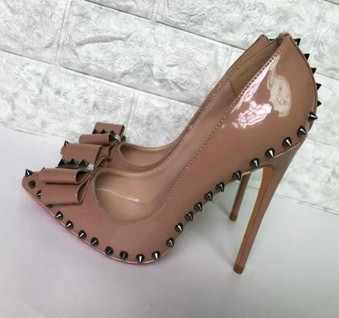 KILLER STILETTO SPIKE PUMPS pointed court shoes rivet high heels 8-12cm heel  - Helia Beer Co