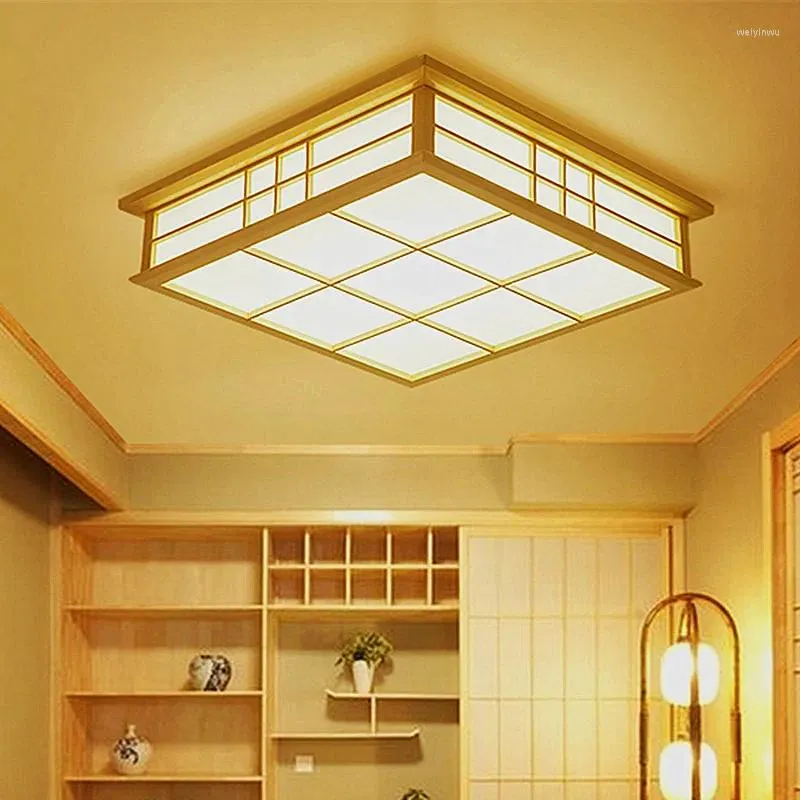 天井照明木製日本スタイルのタータミランプLED木製の照明ダイニングルームの寝室の勉強ライト