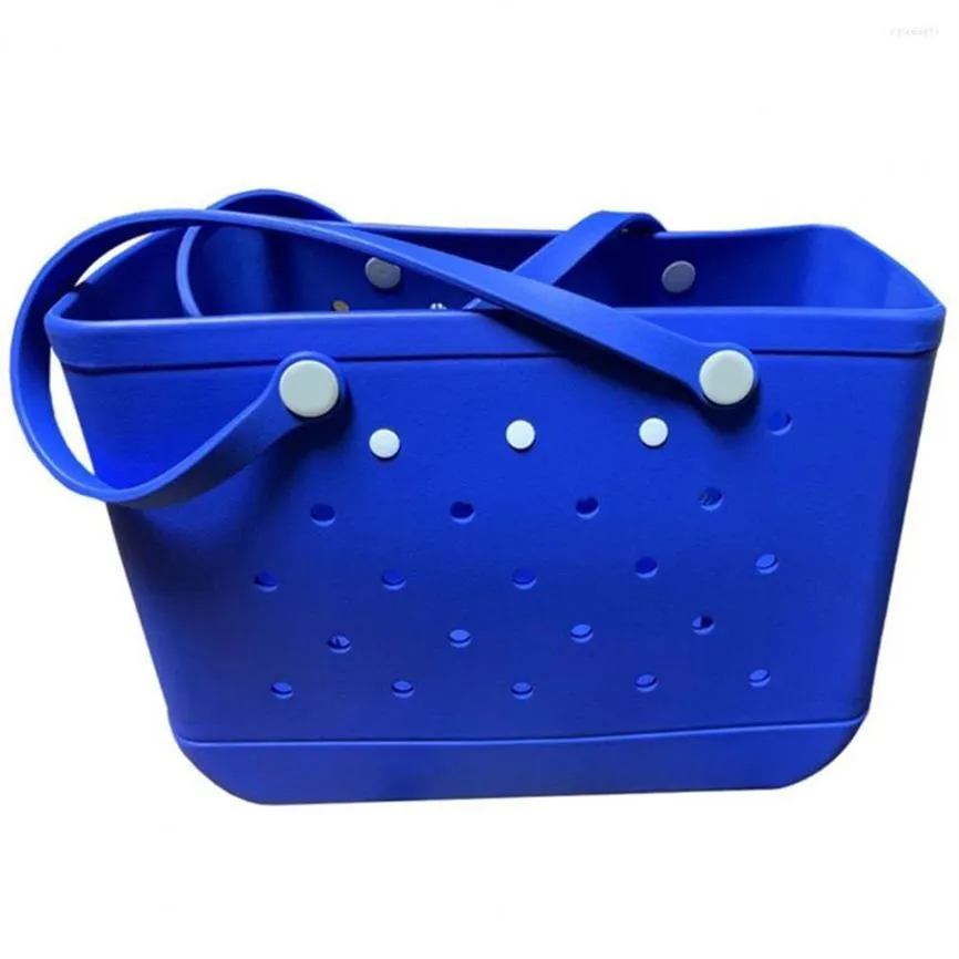 Sacs à provisions 48 36 24cm femmes entières fourre-tout étanche trous personnalisés été fourre-tout en caoutchouc grand Eva plastique Bog plage silicone Bag293y