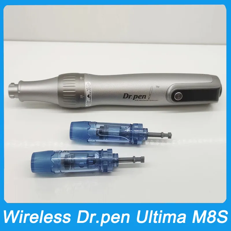 Dr.Pen Ultima M8s Microneedling Mts Derma Pen Microneedle Micro Needle Stämpel med 2st 18 Pins Anti Back Flow Patronges Skin Care Beauty Device Meso Therapy