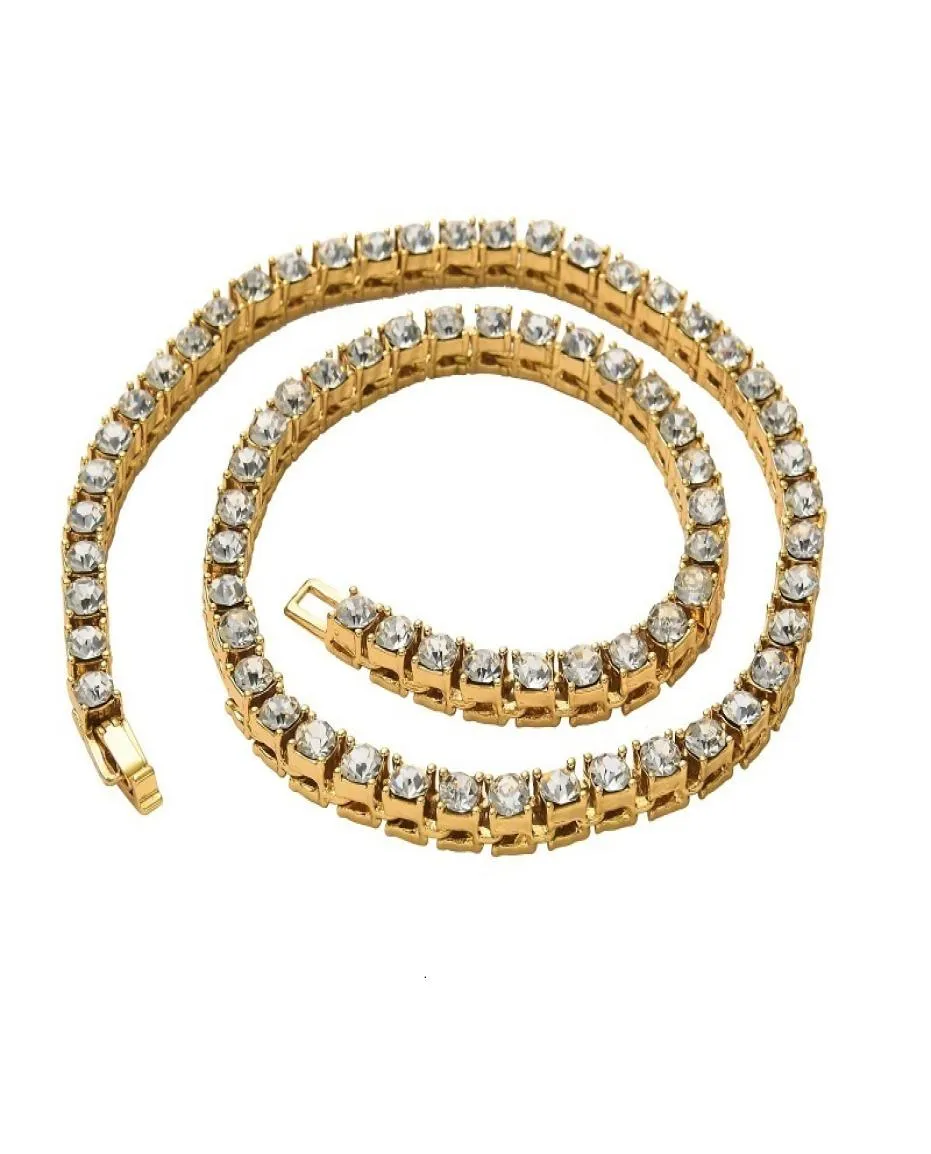 5mm alloy diamond tennis chain hip hop jewelry single row chain8342669