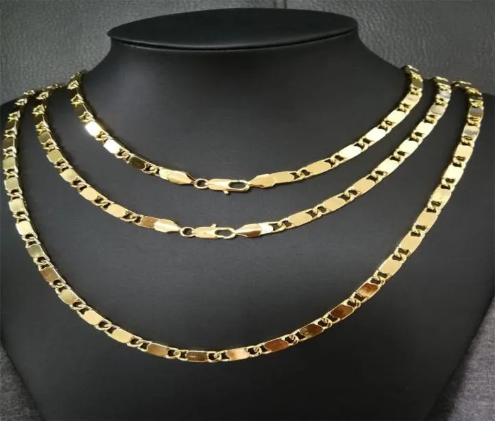 Gerçek altın kaplama zinciri 63mm bant genişliği erkekler kolye kadın zincirleri 19 inç 288093773