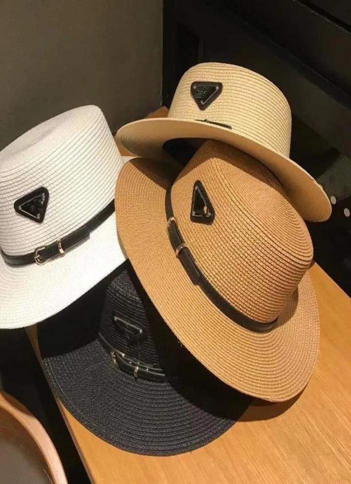 Summer Panama Designer Style Letter Hats Strips Handwoven Ladies Straw Hat1343735