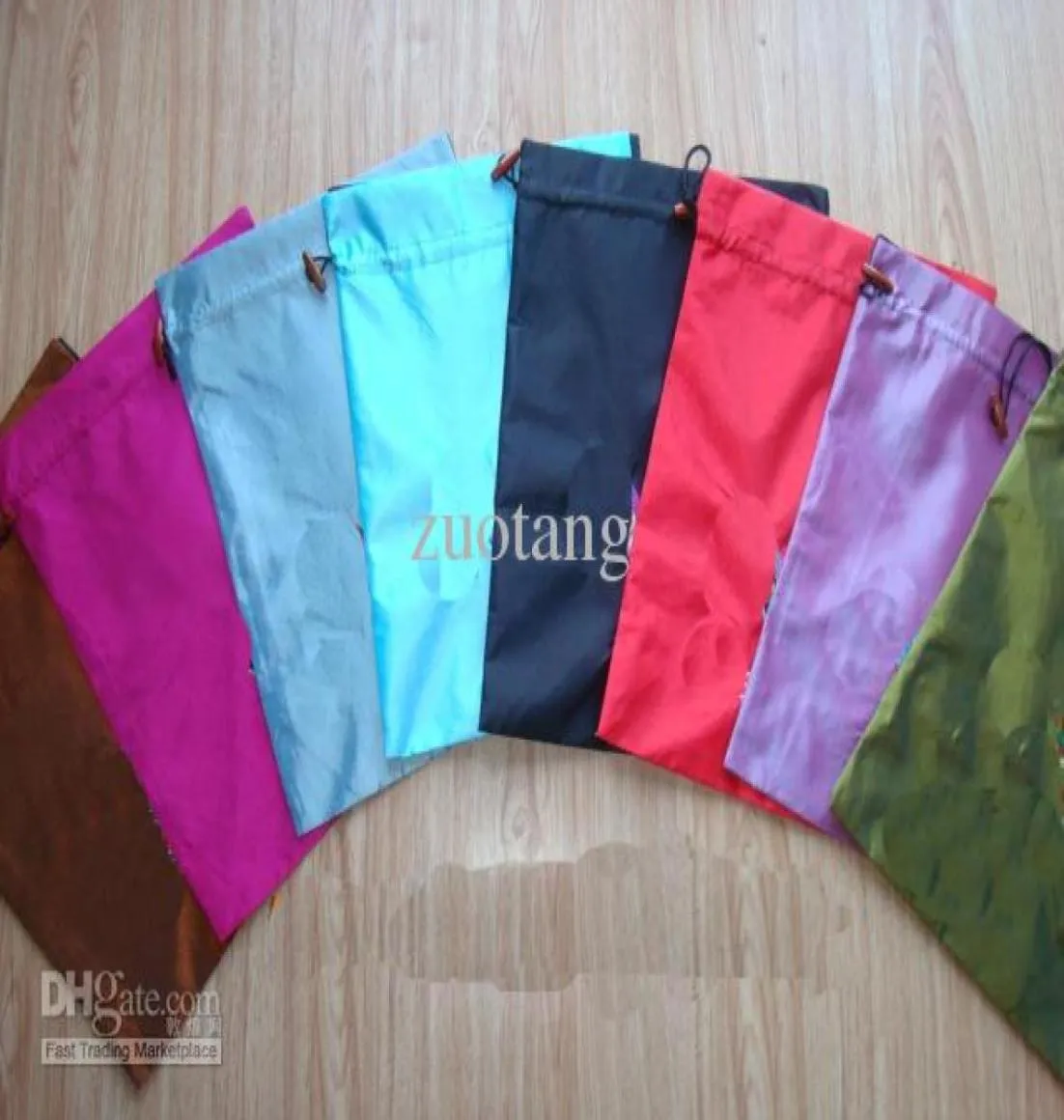 Large Blank Gift Bags Reusable Silk Bag Drawstring Storage Bags 20x28 cm 10pcslot Mix color 2815297