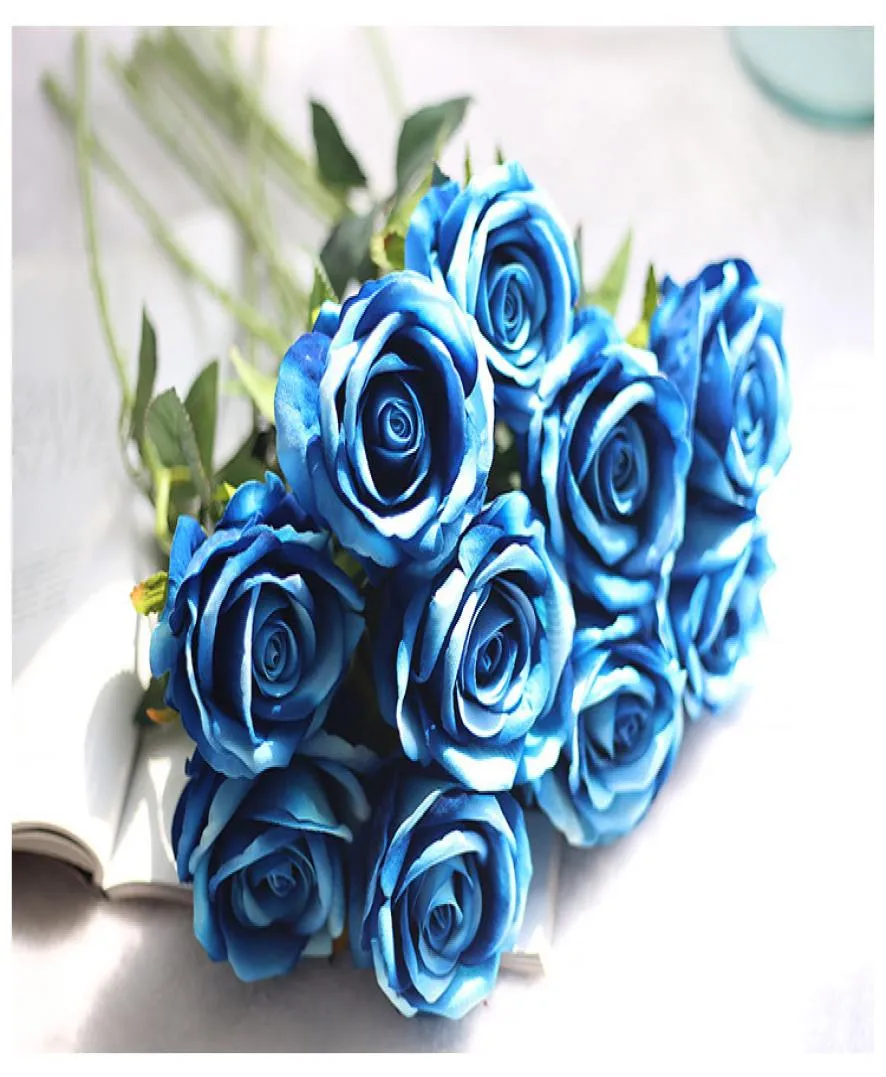 13 couleurs Vintage fleurs artificielles Rose 51 CM20 pouces Rose Bouquets pour mariée mariage Bouquet décoration 2958661