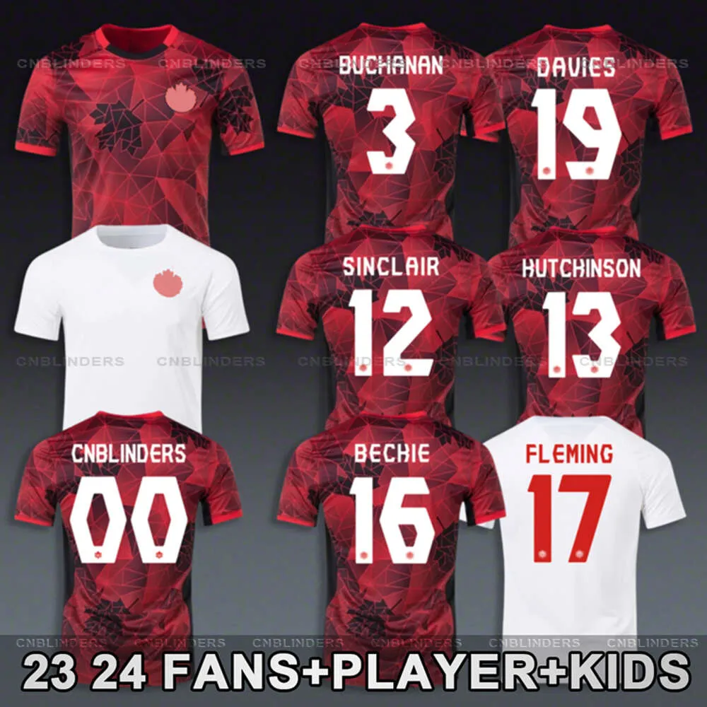 Национальные футбольные майки Канада 2023 2024 г. 23 24 24 Home Red Rush Football Kit Top Alphonso Davies Кристина Синклер Атиба Хатчинсон Джесси Флеминг Джанин Беки