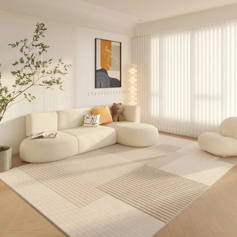 Tapis géométrique abstrait minimaliste, confortable et rafraîchissant, facile d'entretien, grande surface, pour salon, chambre à coucher, 231213