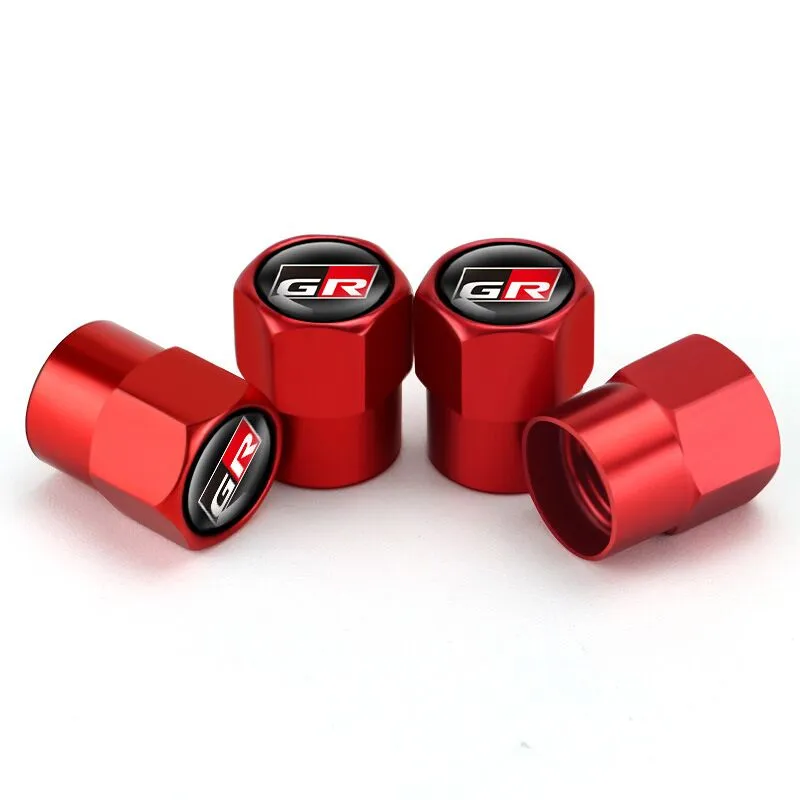 Lot De 4 Bouchons De Valve Pneu Aluminium Noir - Pour Toyota GR, Hilux, Yaris, Corolla, RAV4 - Joint étanche