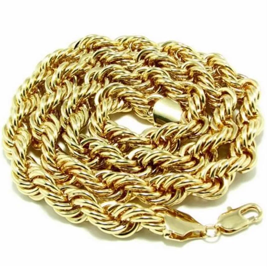 18K Gold chain necklace Metal 10mm thick 90cm long chain necklace236s