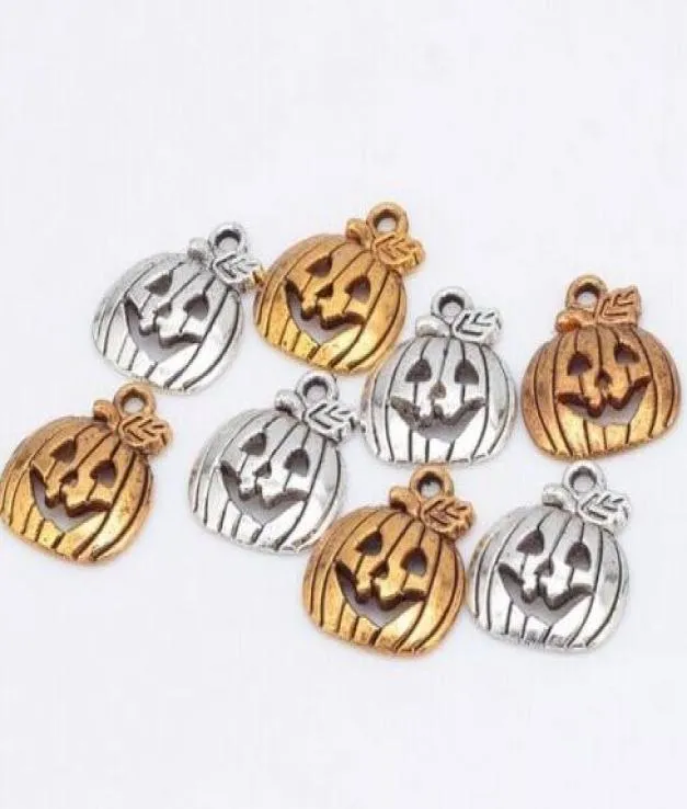 200pllot starożytny srebrny złoty stop stop Halloween Pumpkin Charms Wiselds do DIY biżuteria Making Incealings 19x16mm2550629