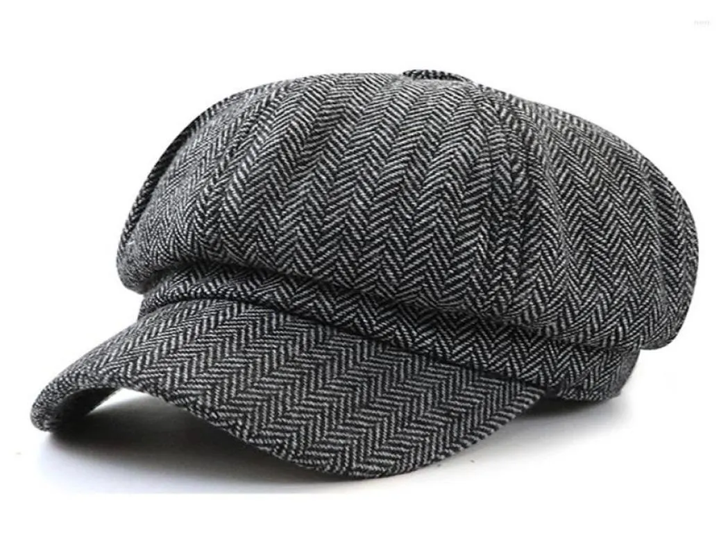 Berets wuaumx 2022 Twill sboy cap voor mannen vrouwen herfst tweed achthoekige hoed vintage kunstenaar detective hoeden retro honkbal caps chape1295578