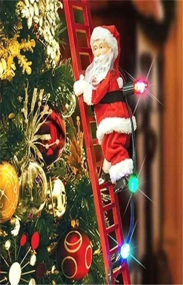 Christmas Electric Santa Claus Climbing Ladder Doll Xmas Decor Kid Gift Christmas Decorations For Home Merry Christmas 2010192102711