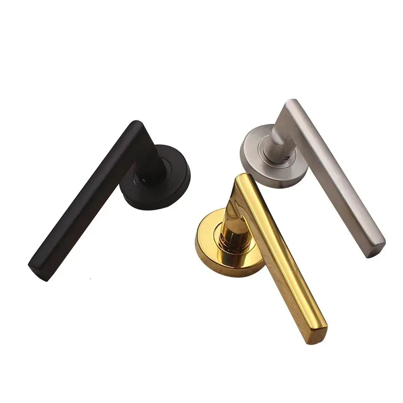 Door Locks One Side Handles for Interior Doors Outside Black Handle Golden Silver Pulls Without Lock 231212