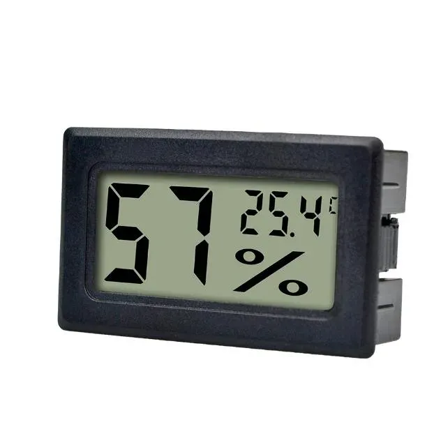 Black/White Mini Updated Embedded Digital LCD Thermometer Hygrometer Temperature Humidity Tester Refrigerator Freezer Meter Monitor