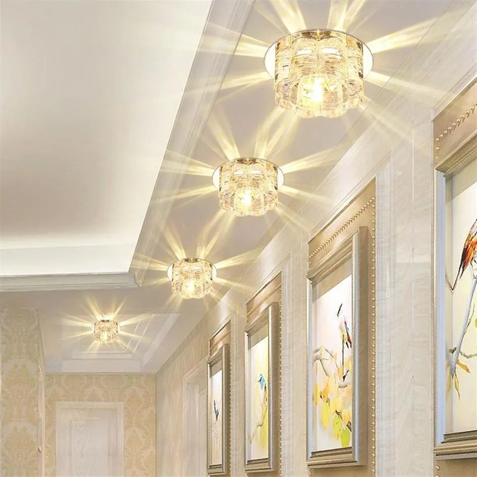 Modern Crystal LED Spotlight Corridor Hallway Aisle Porch Ceiling Light Recessed Lamp Home Living Room Balcony Stairs Lighting Fix1872