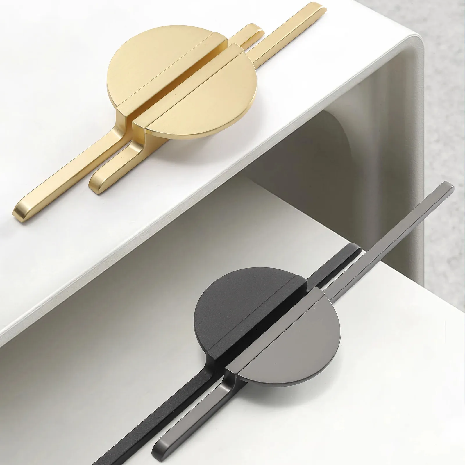 Dörrlås Modern Simple Gold Grey Round Counter Drawer Cabinet drar kökshandtag Möbler Hårdvaruhandtag 231212