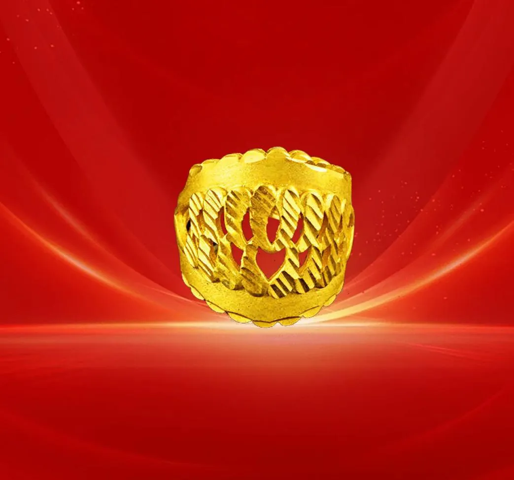 Women039s Цветочная пескоструйная обработка 24-каратного позолоченного кластерного кольца JSGR068 модный свадебный подарок для женщин из желтого золота ювелирное кольцо285495403